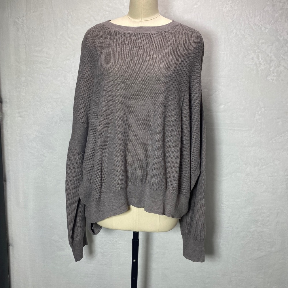 Heyson Womens 2XL Taupe‎ Sweater NWT Lightweight Waffle Slouchy Oversized Comfy